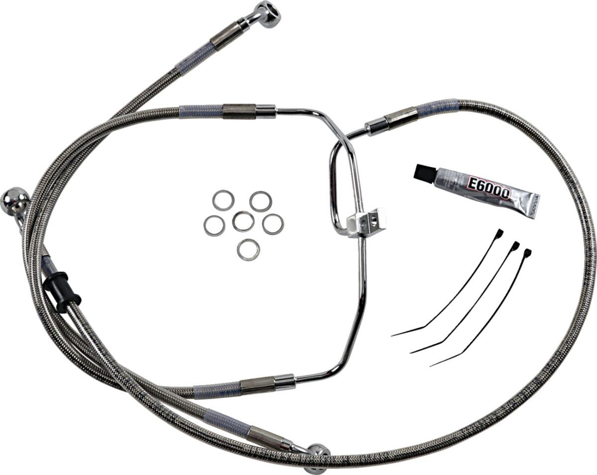 Drag Specialties Front Brake Line Stainless Steel Extended 10