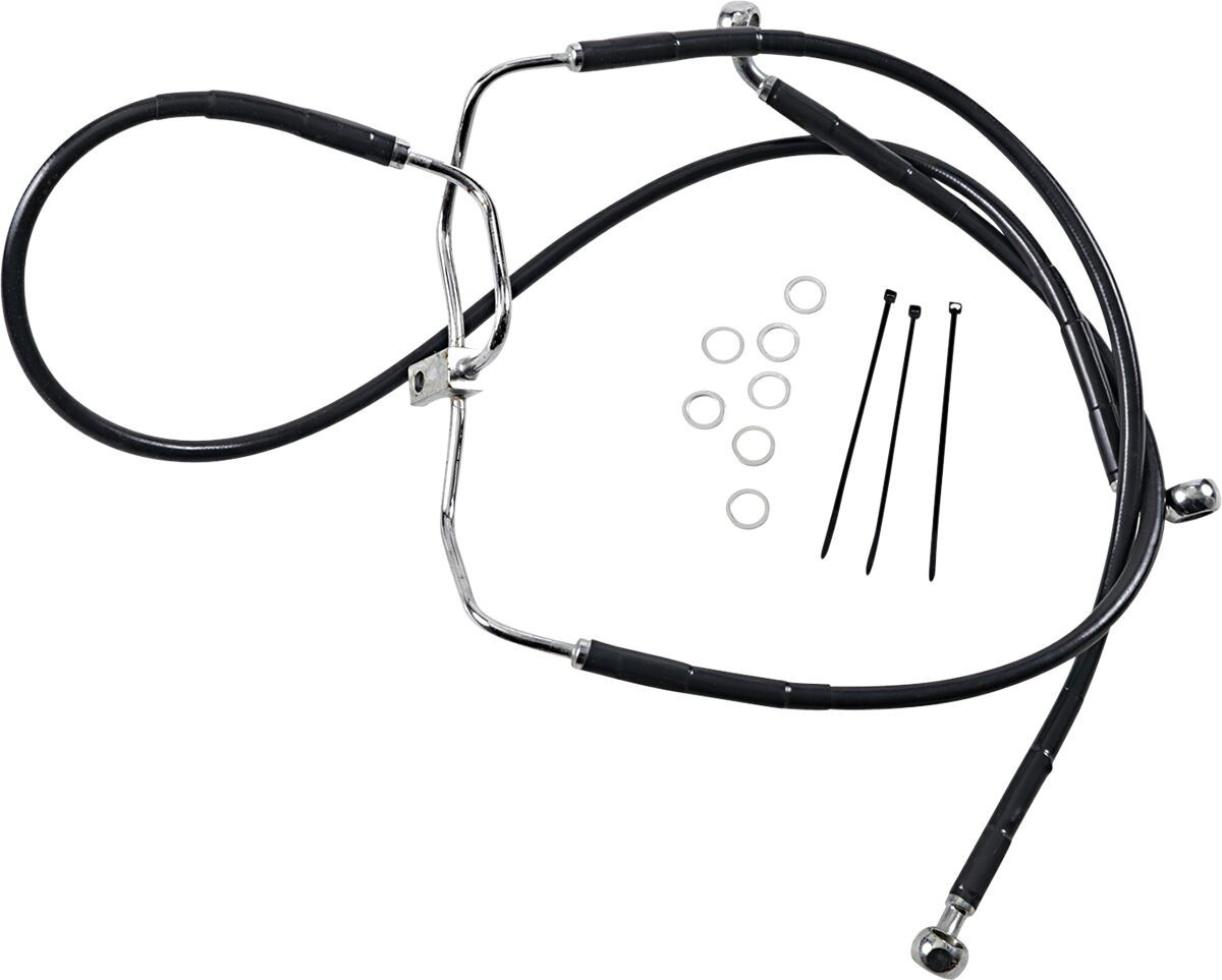 Drag Specialties Front Brake Line Black Vinyl Coated Stainless Steel E