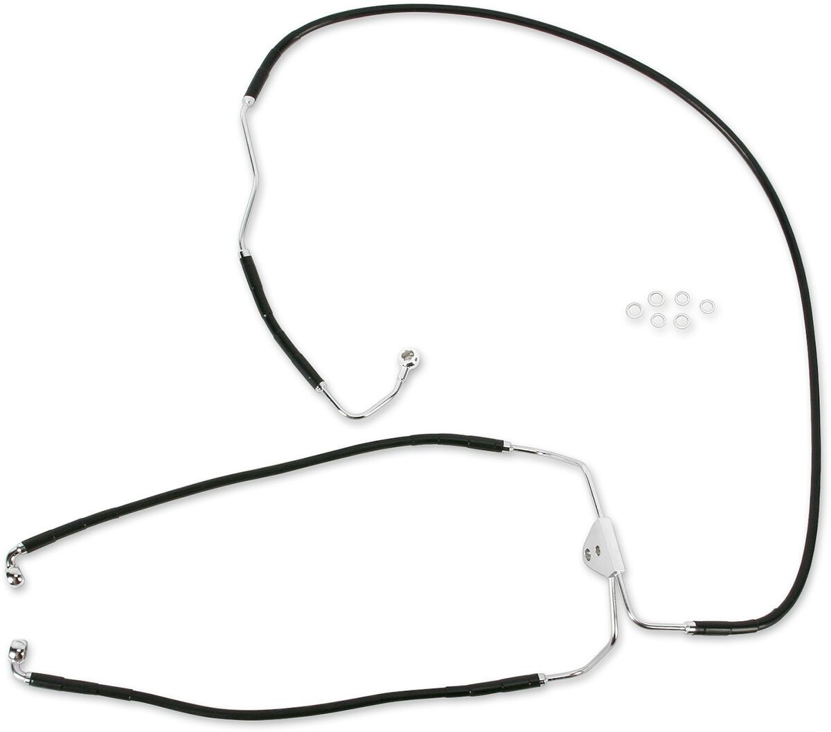 Drag Specialties Front Lower Brake Line Black Vinyl Coated Stainless S