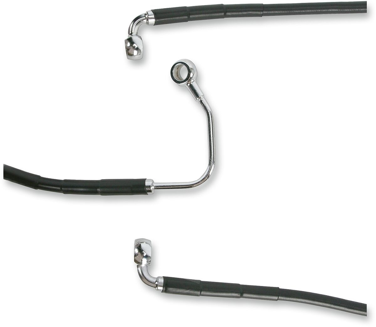 Drag Specialties Front Lower Brake Line Black Vinyl Coated Stainless S
