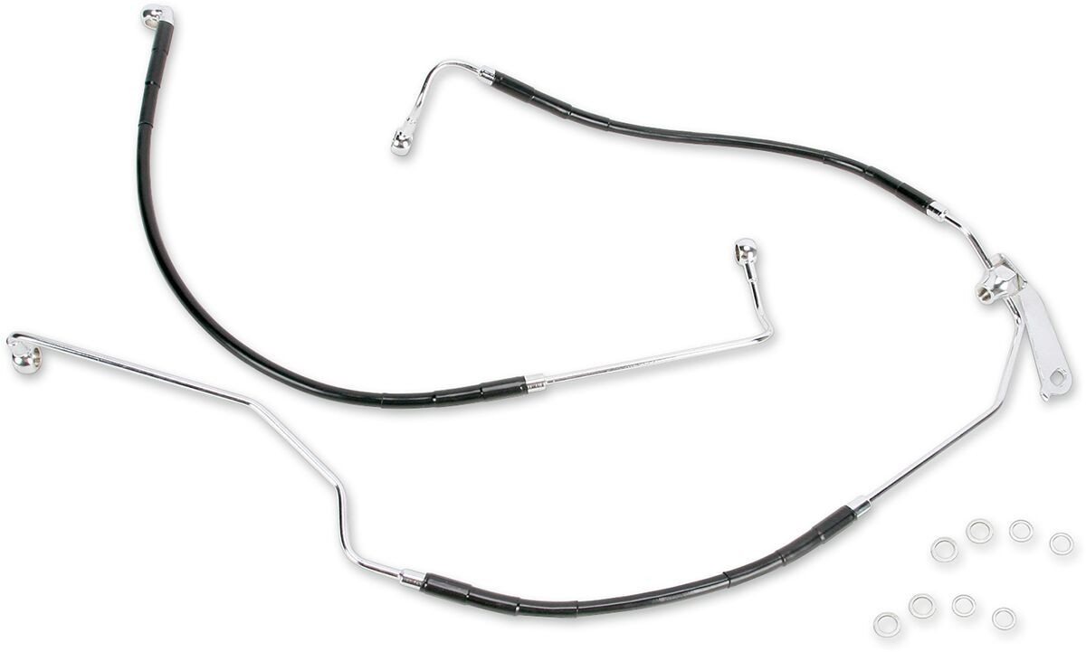 Drag Specialties Rear Brake Line Black Vinyl Coated Stainless Steel Br