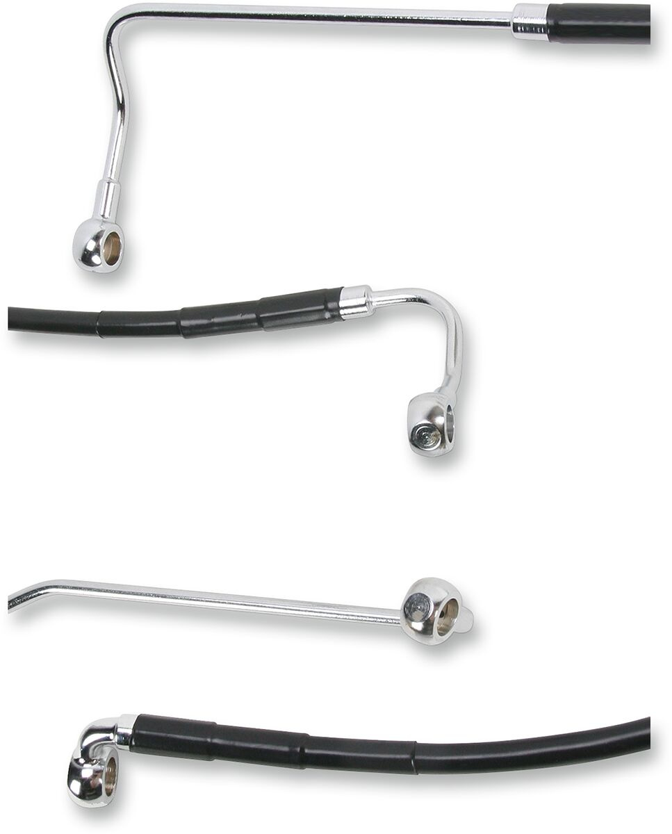 Drag Specialties Rear Brake Line Black Vinyl Coated Stainless Steel Br