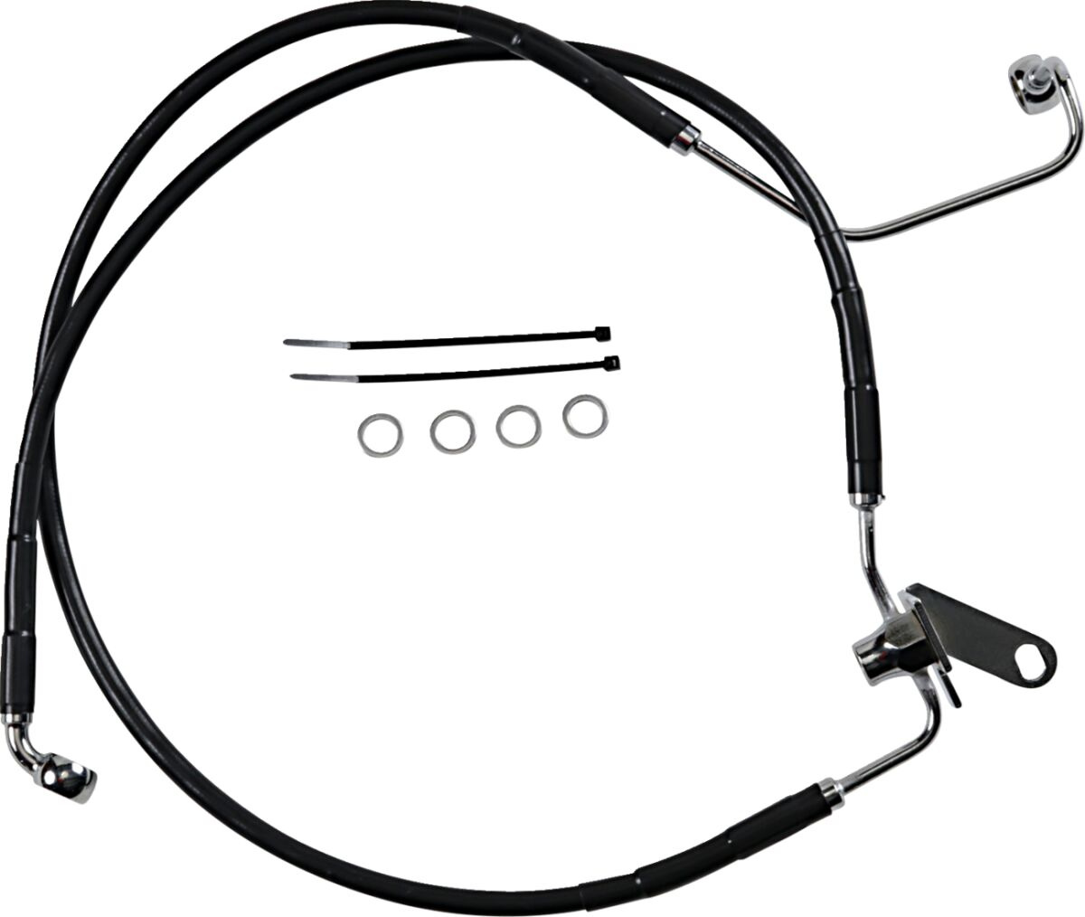 Drag Specialties Rear Brake Line Black Vinyl Coated Stainless Steel Ex