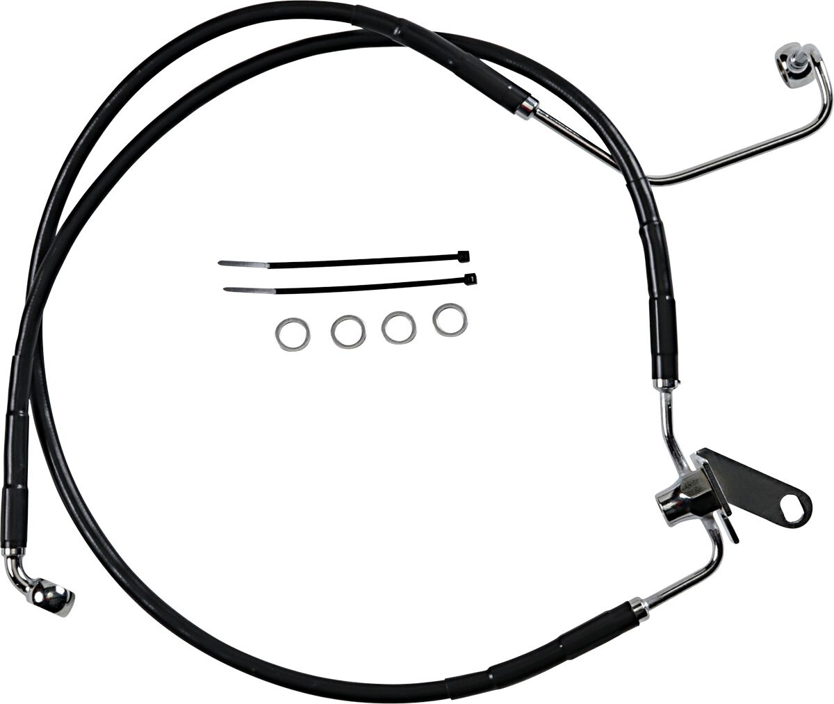 Drag Specialties Rear Brake Line Black Vinyl Coated Stainless Steel Ex