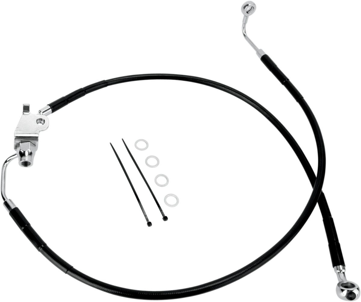 Drag Specialties Rear Brake Line Black Vinyl Coated Stainless Steel Br