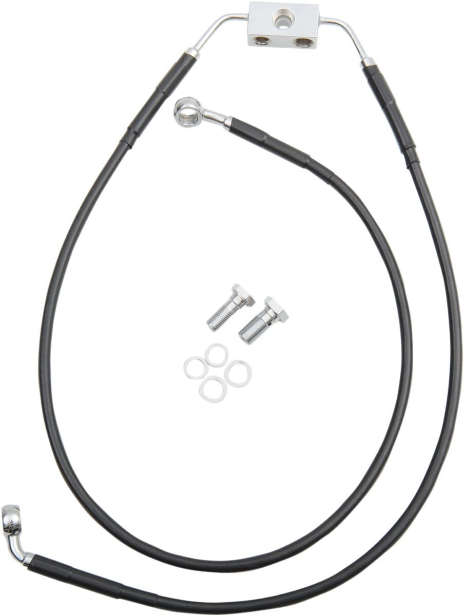 Drag Specialties Brake Line Stainess Steel Black Coated Front/Upper/Lo