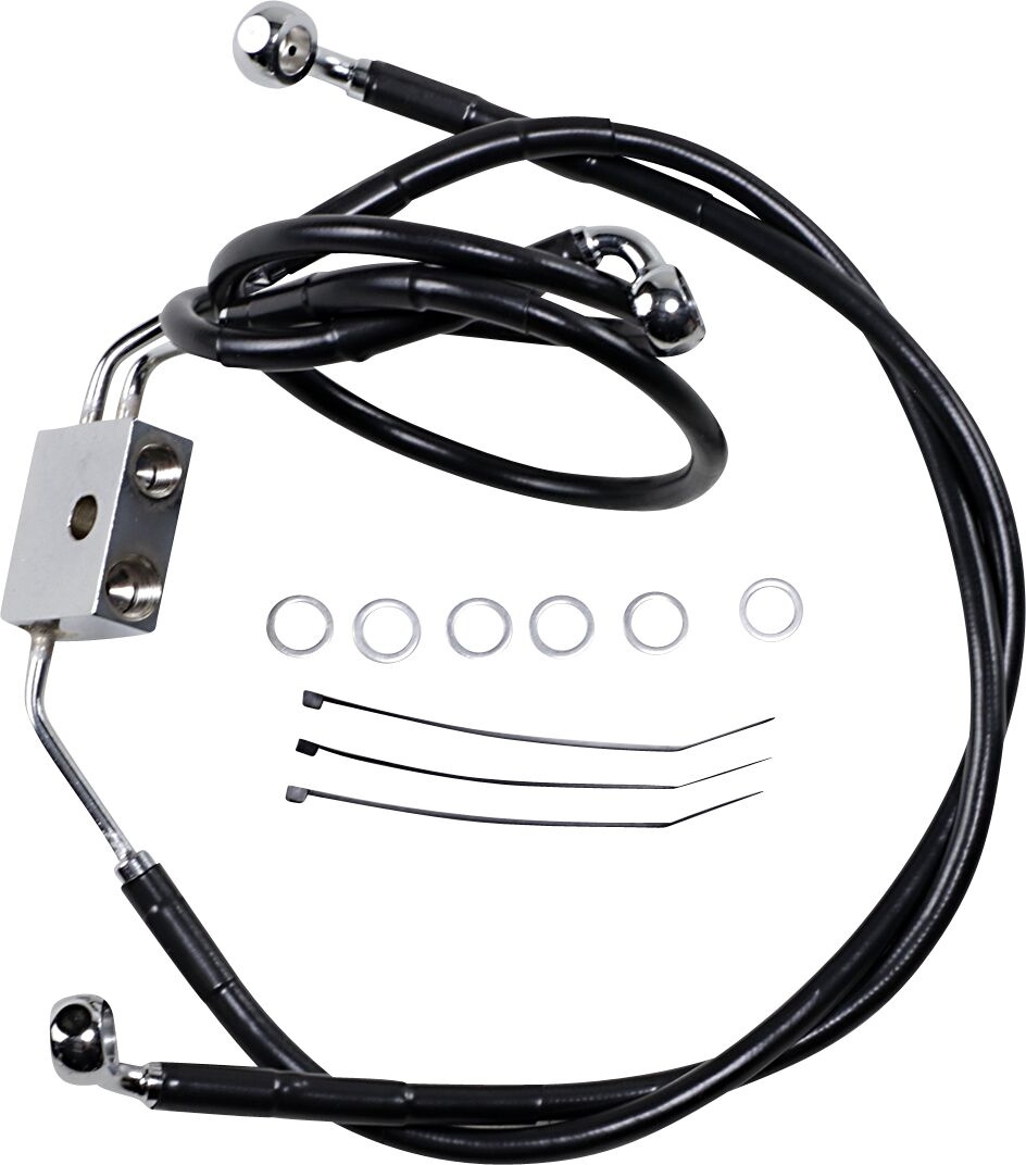 Drag Specialties Brake Line Stainess Steel Black Coated Front/Upper/Lo