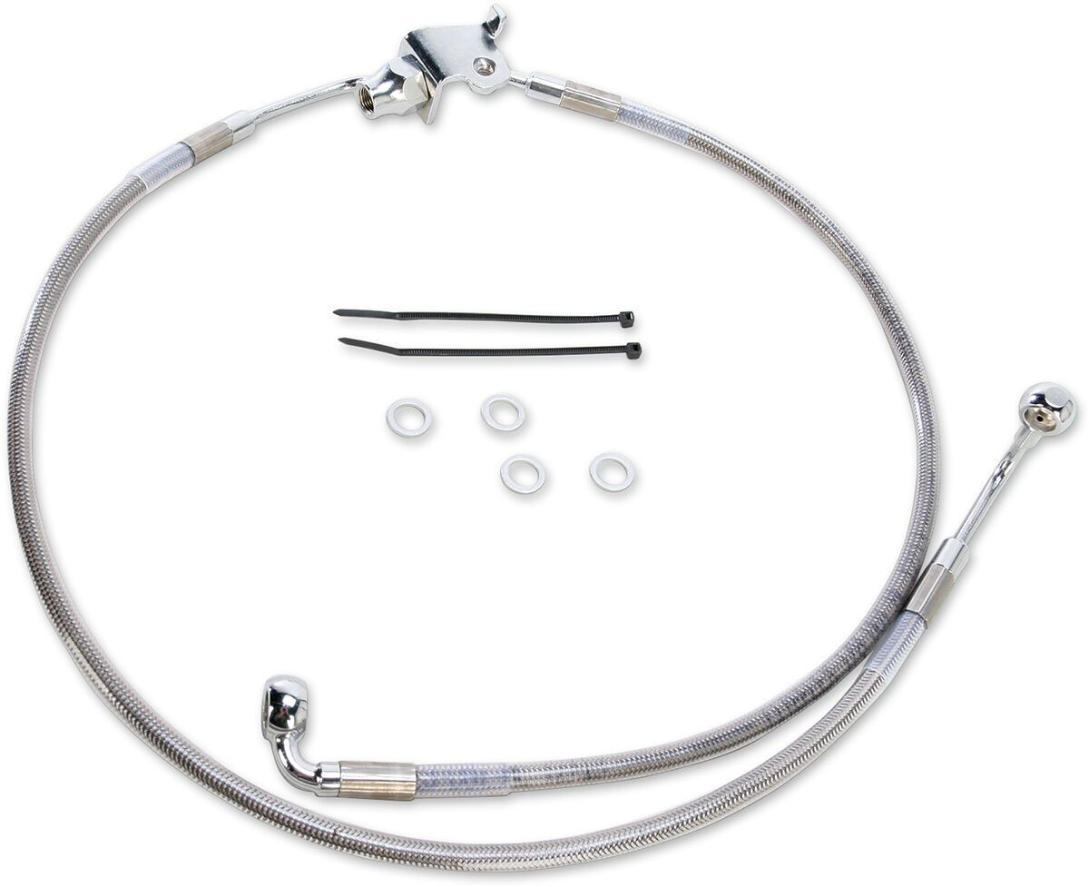 Drag Specialties Brake Line Stainess Steel Clear Coated Rear Oem Lengt