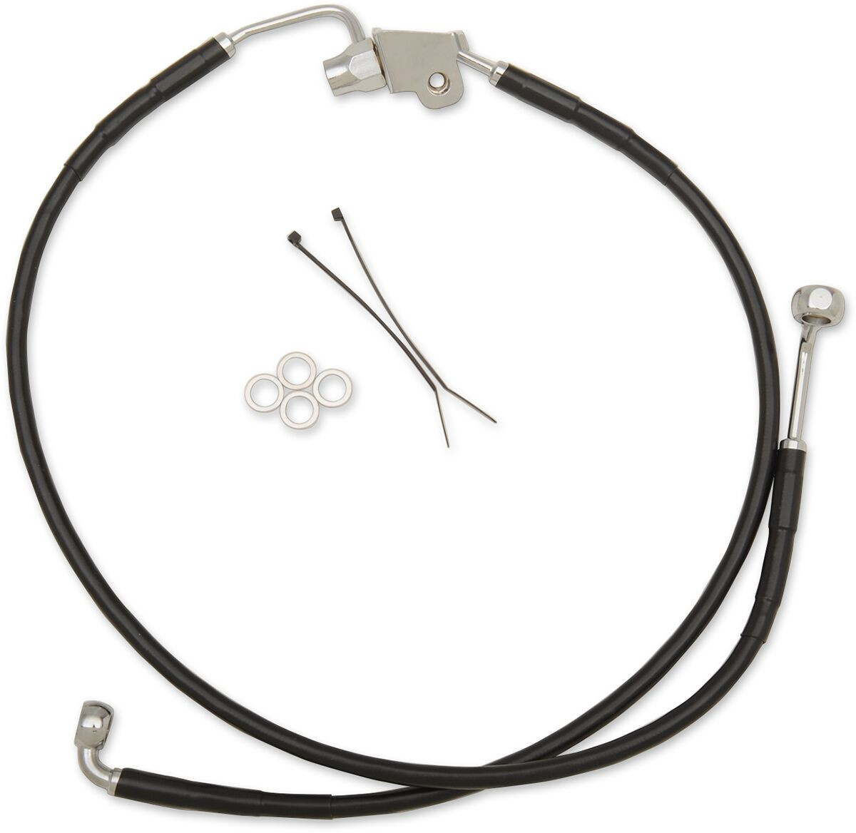 Drag Specialties Brake Line Stainess Steel Black Coated Rear Oem Lengt