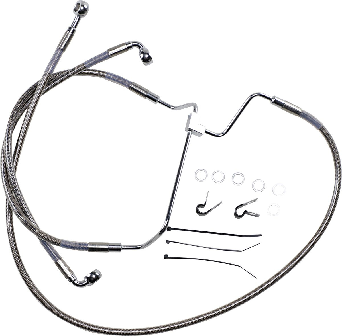 Drag Specialties Extended Length Front Stainless Steel Brake Line Kit