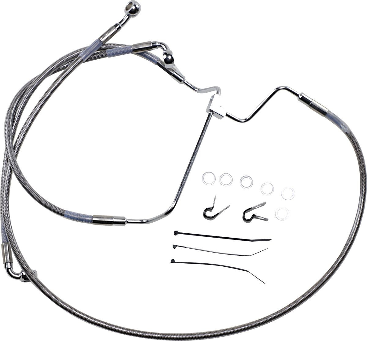 Drag Specialties Extended Length Front Stainless Steel Brake Line Kit