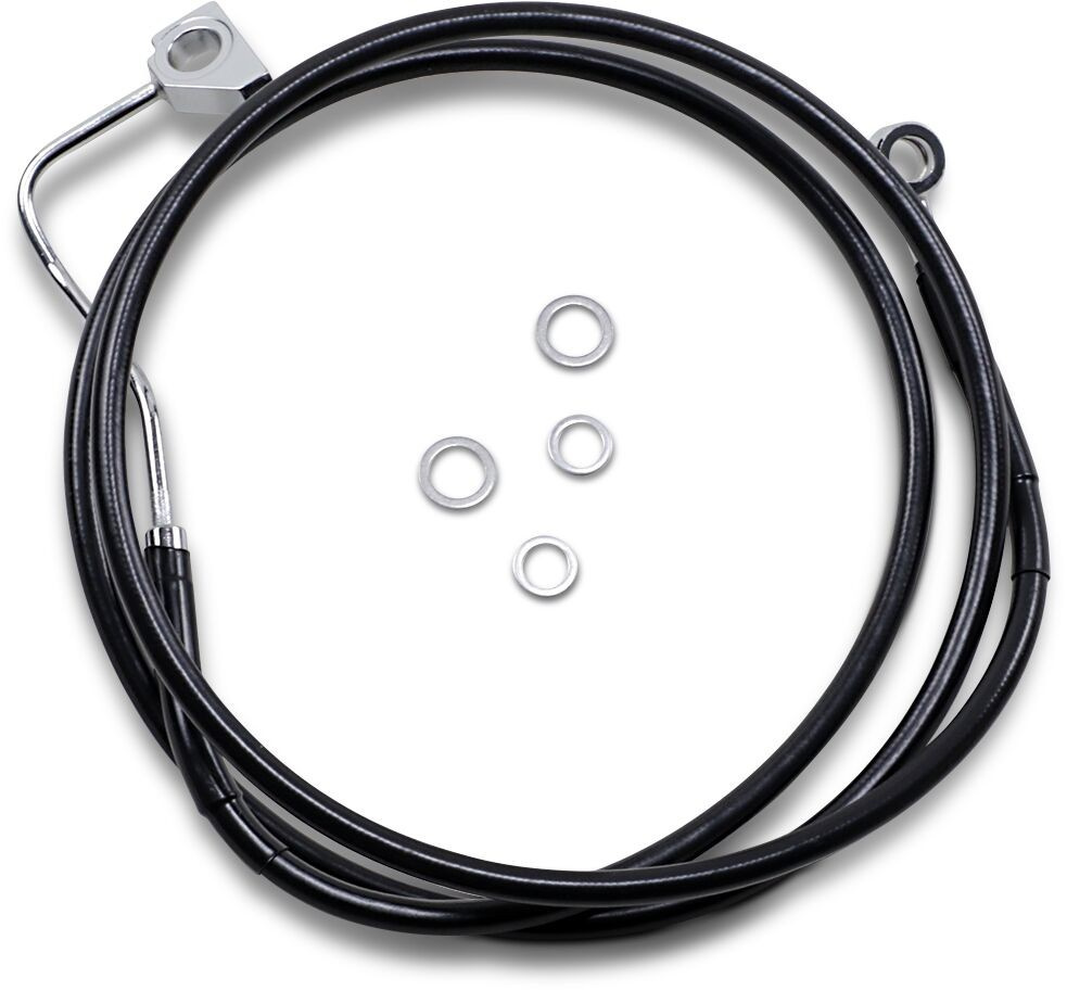 Drag Specialties Black Vinyl/Stainless Extended Length Front Brake Lin