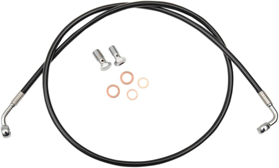 La Choppers Brake Line Black Vinyl Coated Stainless Braided For 18