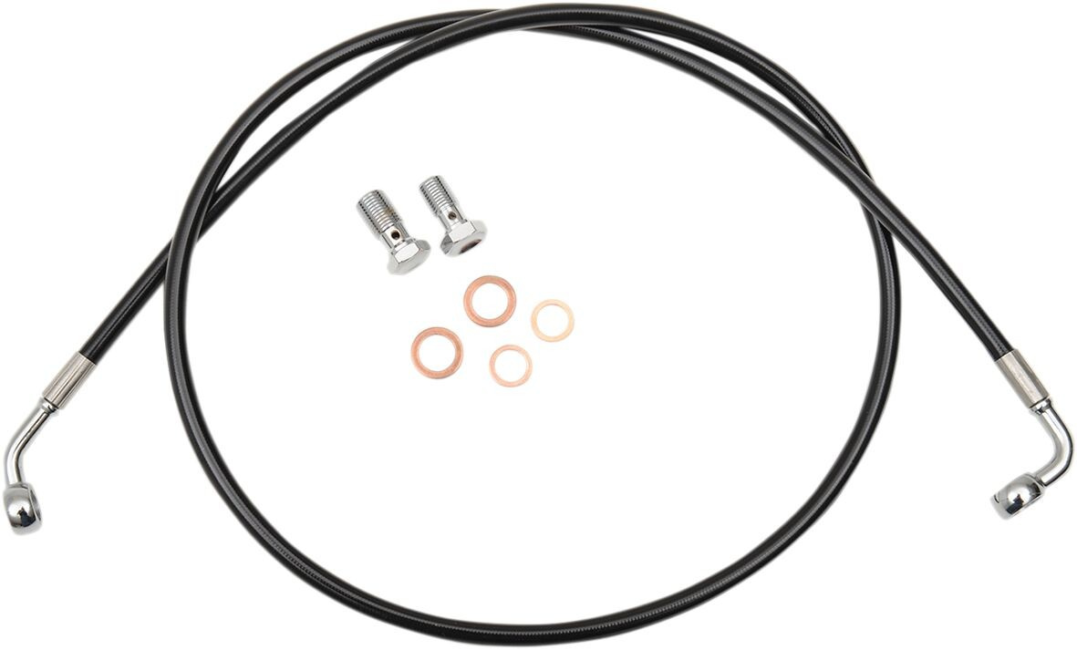 La Choppers Brake Line Black Vinyl Coated Stainless Braided For 15