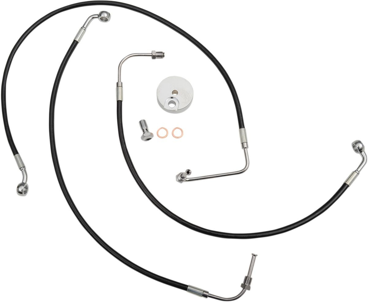 La Choppers Brake Line Black Vinyl Coated Stainless Braided For 12