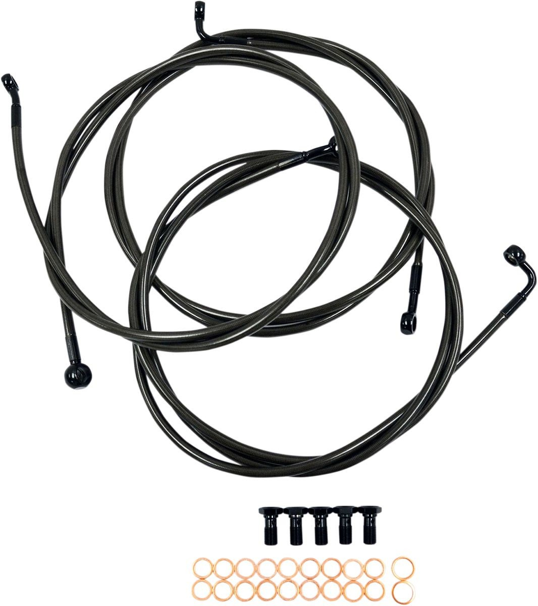 La Choppers Brake Line Midnight Stainless For 15