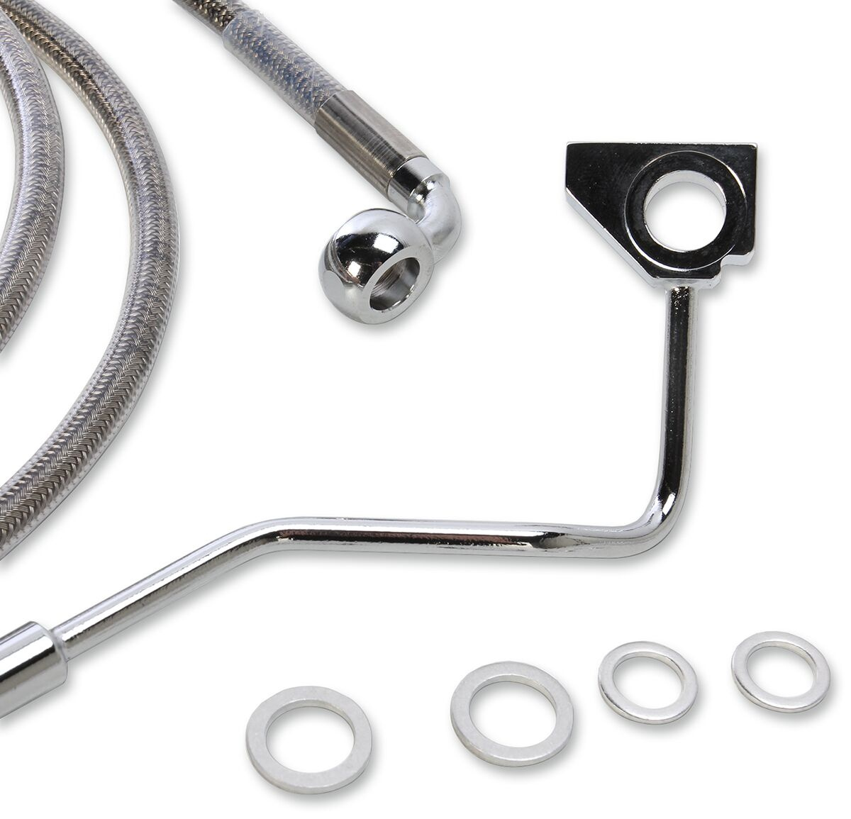 Drag Specialties Brake Line Kit Extended Upper Front Length Stainless