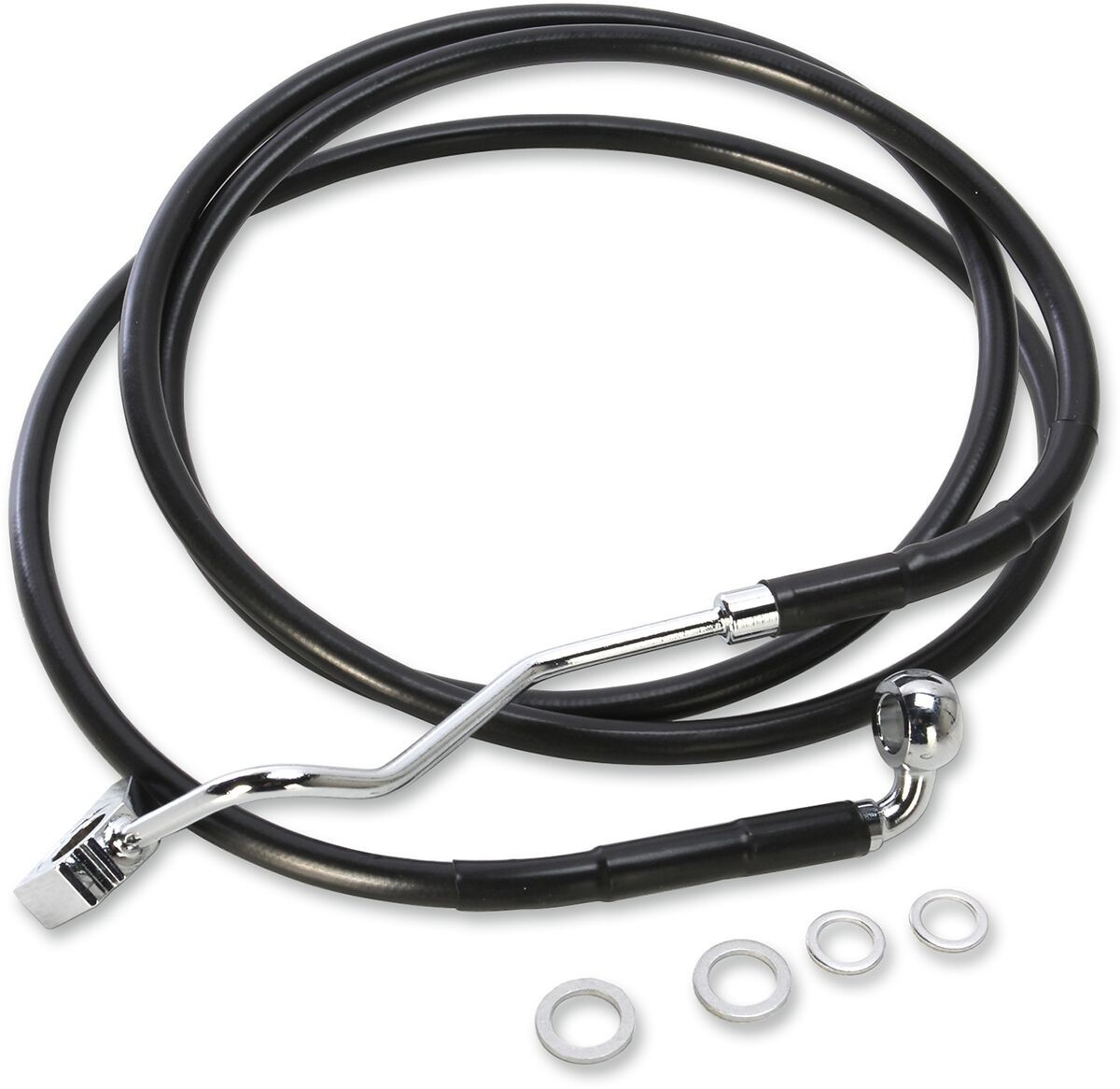 Drag Specialties Brake Line Kit Extended Upper Front Length Black Viny