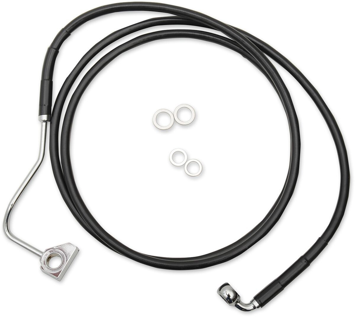Drag Specialties Brake Line Kit Extended Upper Front Length Black Viny