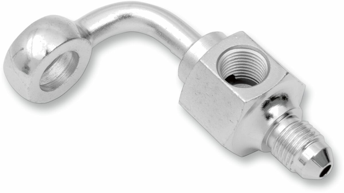 Drag Specialties Rear Brake Line Banjo Bolt Adapter Chrome An-3 90° W