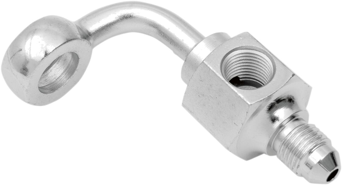 Drag Specialties Rear Brake Line Banjo Bolt Adapter Chrome An-3 90° W