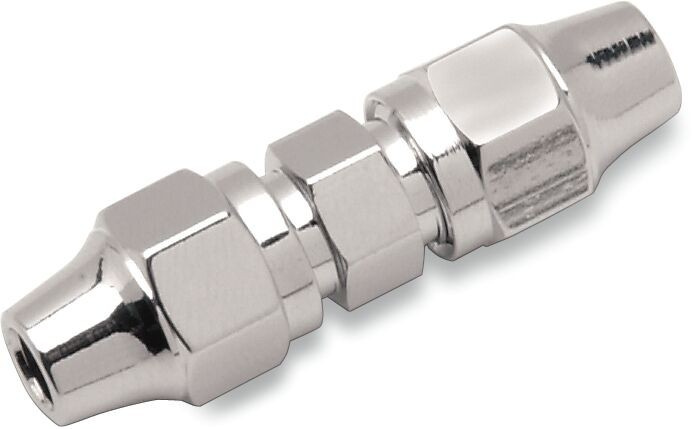 Drag Specialties Universal Brake Line Fitting Chrome 3/16-3/16-Union J