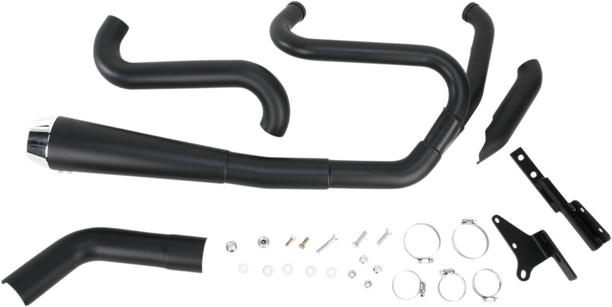 Bassani Xhaust Exhaust Road Rage 2-Into-1 Black Exhaust Rr2-1Up Fxd Bl
