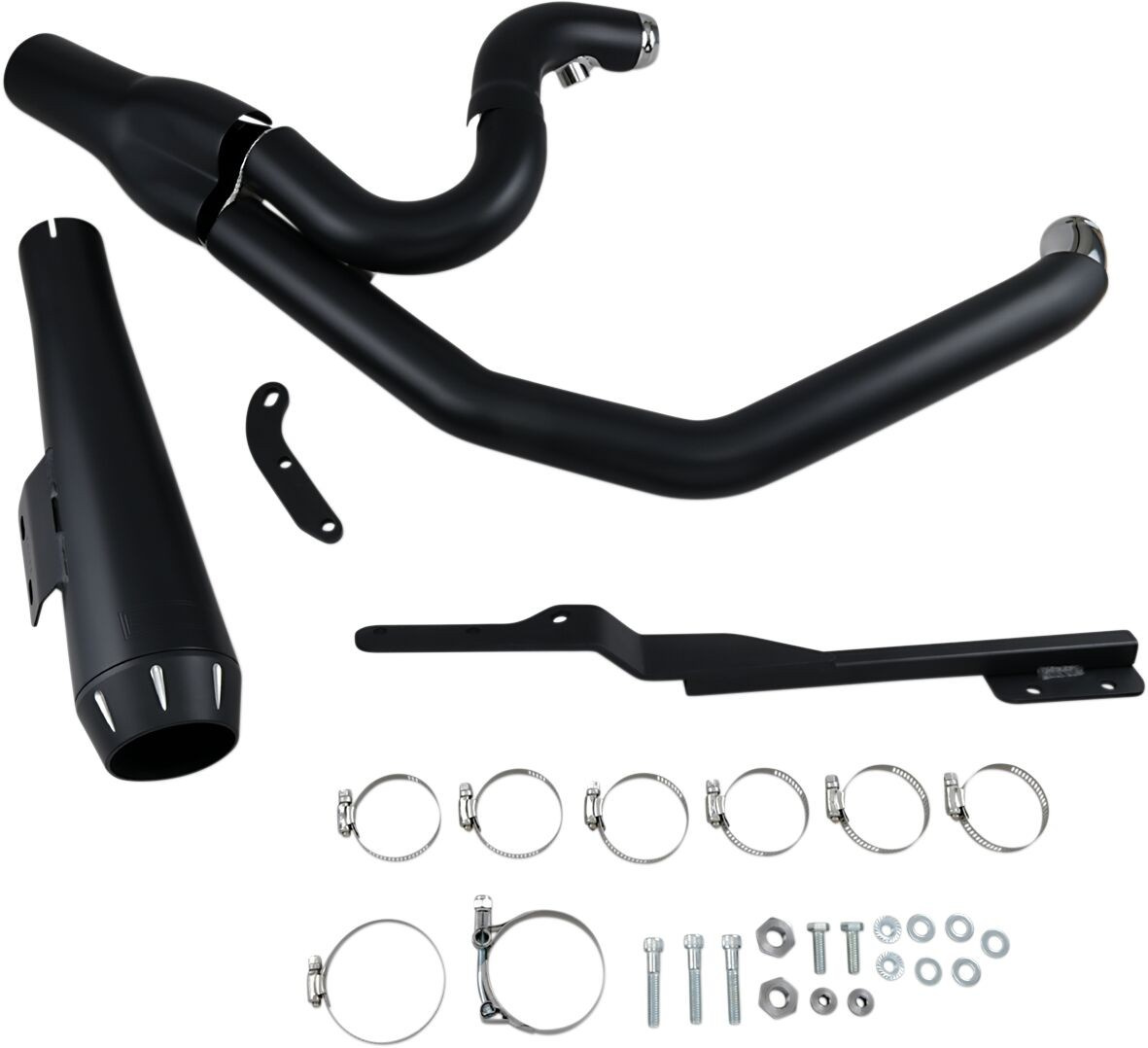 Bassani Xhaust Exhaust System Road Rage 2-Into-1 Short Megaphone Black