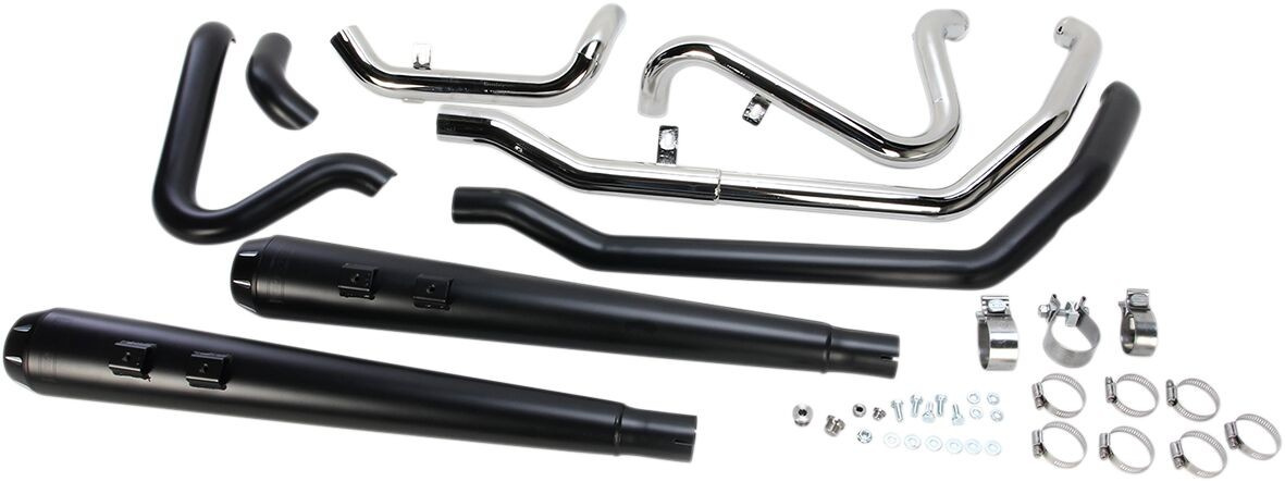 Bassani Xhaust Exhaust System True-Dual Down Under Megaphone Black Exh