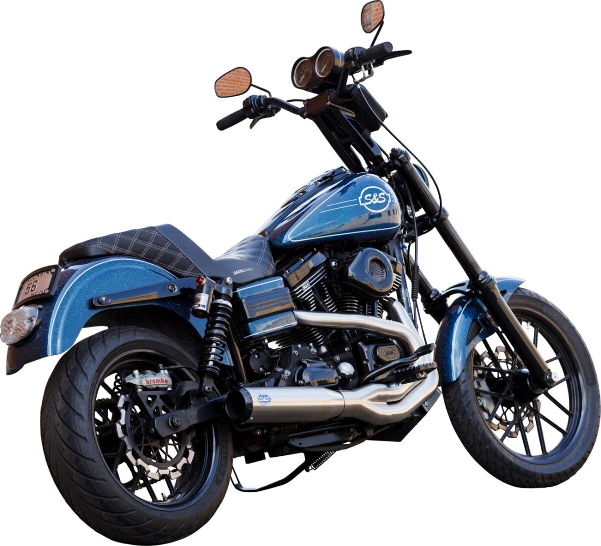 S&S Cycle Exhaust Qualifier 2:1 Brushed Stainless Steel Dyna 2006-07 E