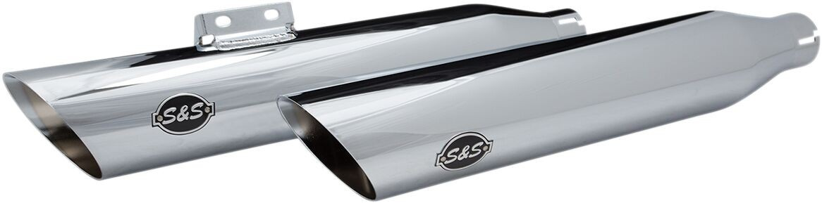 S&S Cycle Muffler Slip On Slash-Cut Chrome Mufflers Slash Cut Race - S