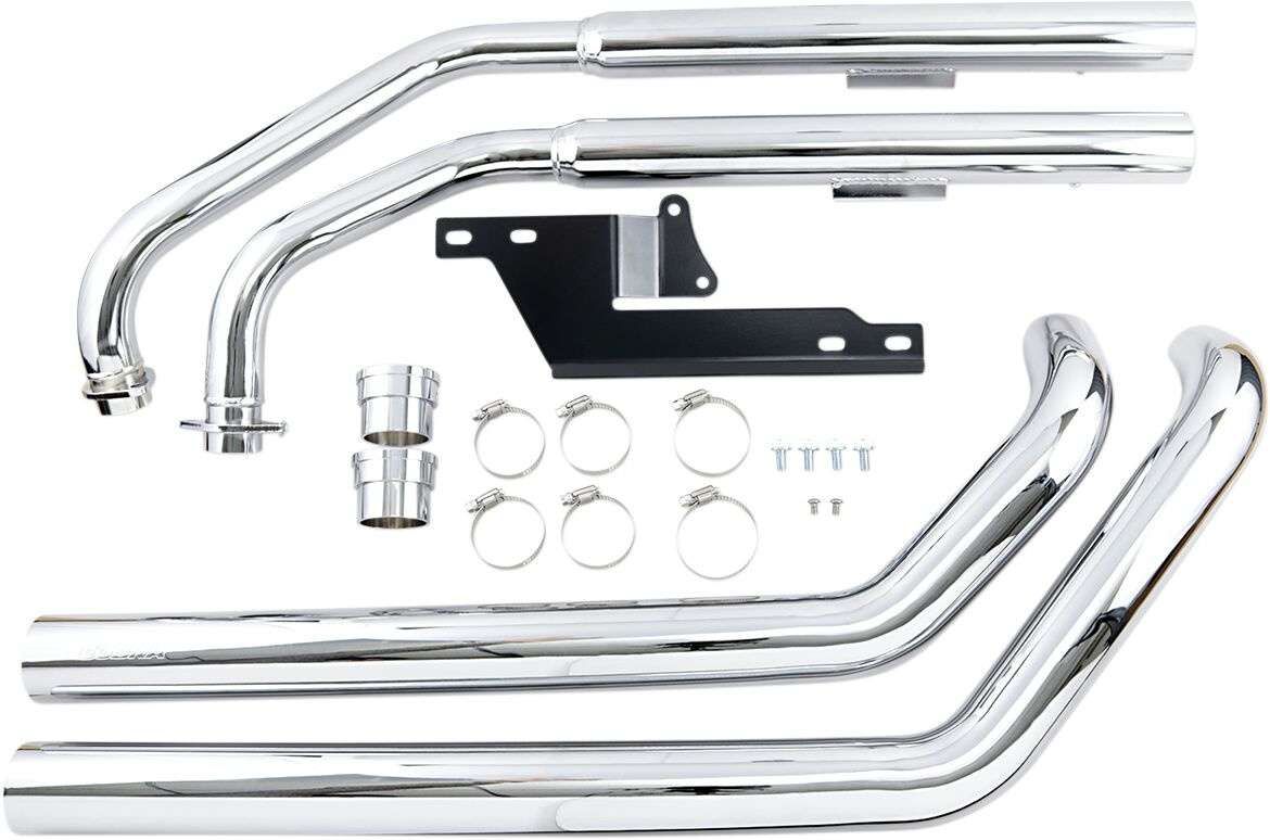 Cobra Exhaust System Dragster 2 Into 2 Straight-Cut Chrome Exhaust Dst