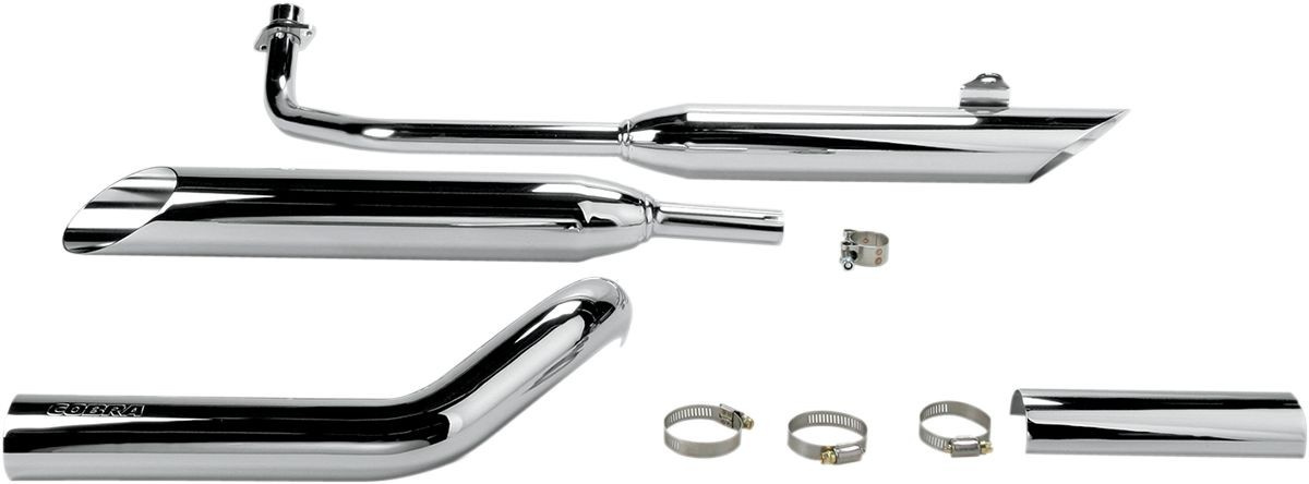 Cobra Slip On With Slash Cut Tip Chrome Mufflers S/C Xvs650 Vs