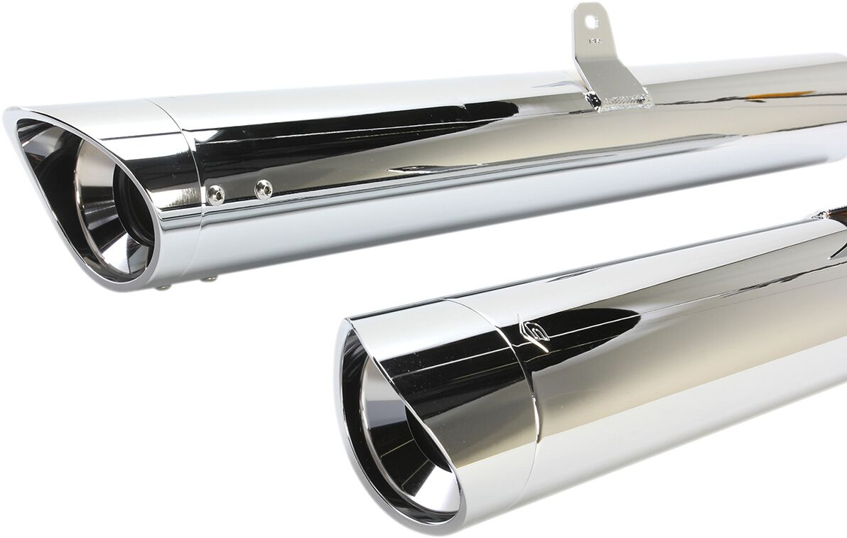 Cobra Long Slip On Mufflers With Scalloped Tips Chrome Honda Mufflers