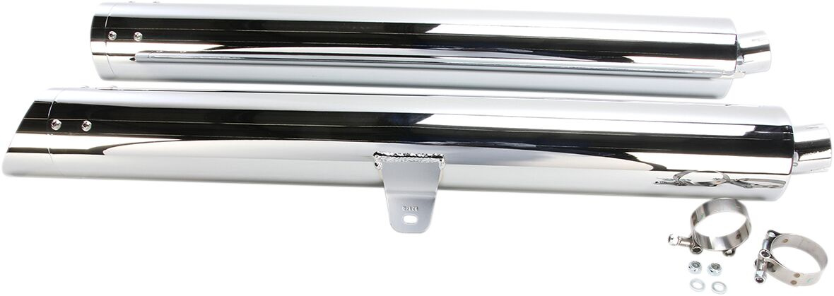 Cobra Long Slip On Mufflers With Scalloped Tips Chrome Honda Mufflers