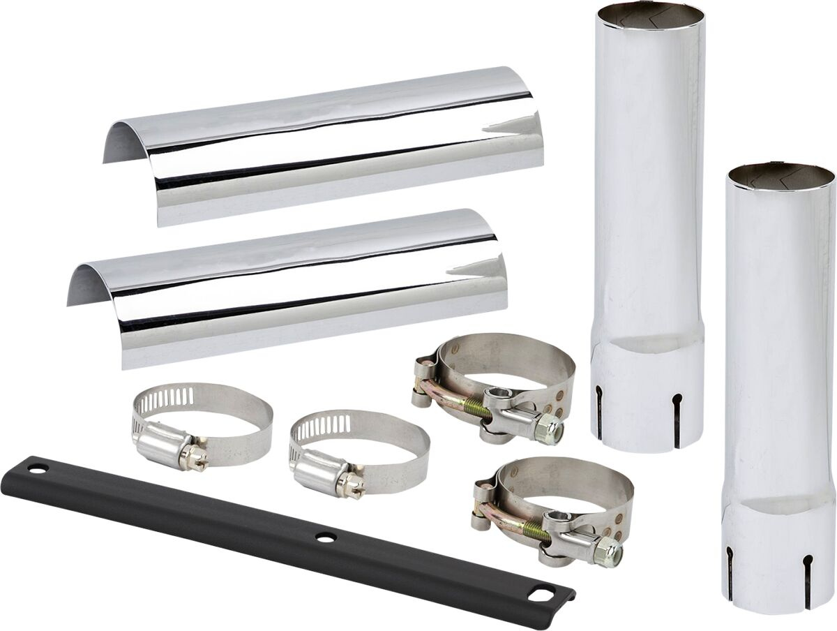 Arlen Ness Down-N-Out Exhaust Extension Kit Mflr/Heat Shield Dual Out