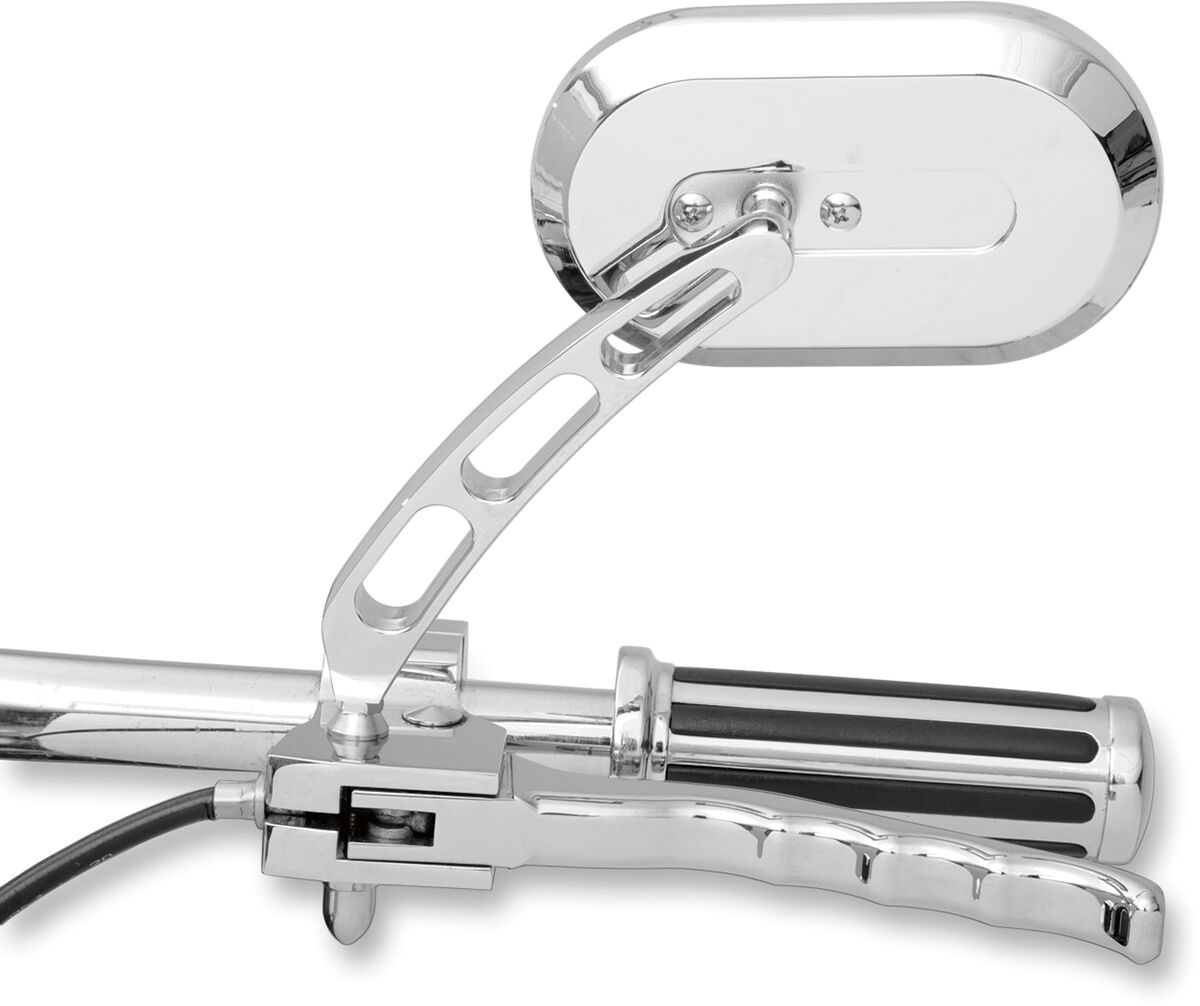 Drag Specialties Mirror Large Oval Left Chrome Left Oval Mirror