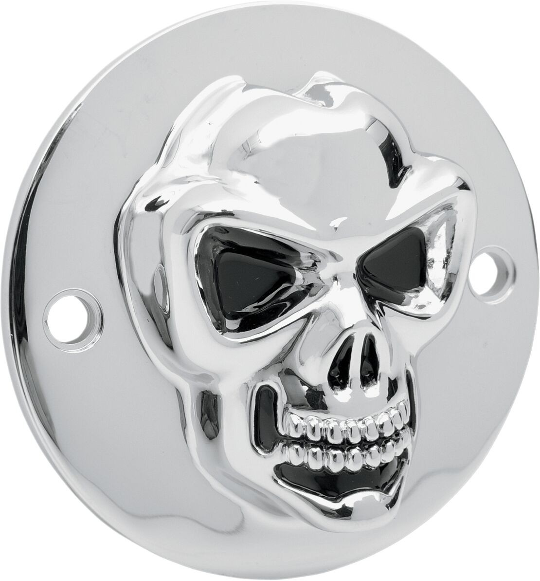 Drag Specialties 3-D Skull Point Cover Chrome 2-Hole Skull Point Cvr 7
