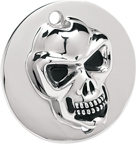 Drag Specialties 3-D Skull Point Cover Chrome 2-Hole Skull Point Cvr 7