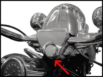 Kromat t�cklock till styrl�s p� Road King 94-upp.