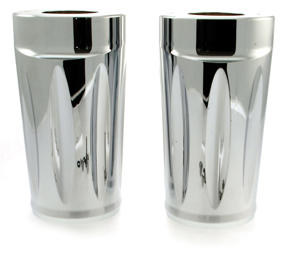 Fork slider covers ''Hornet'' FL 49-84, FLT 80-up & FLST 86-up, chrome