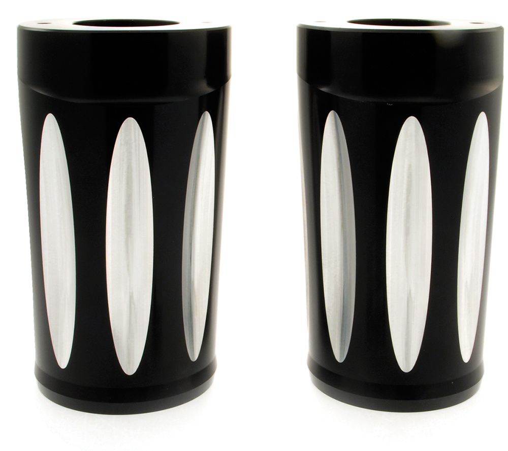 Fork slider covers ''Hornet'' FL 49-84/FLT 80-up/FLST 86-up, black/alu