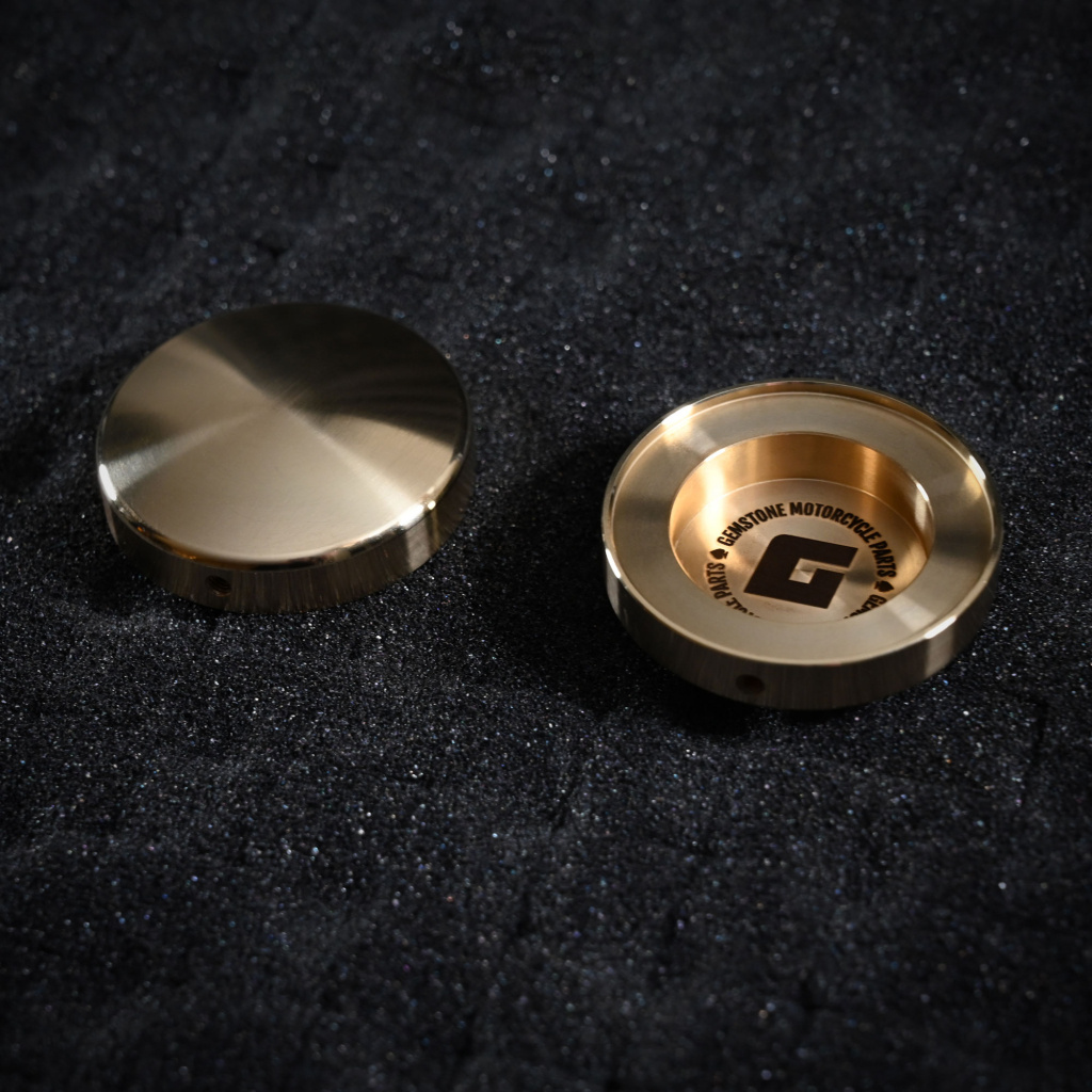 Gemstone Fork Bolt Caps - Raw Brass