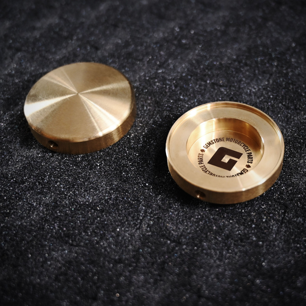 Gemstone Fork Bolt Caps - Raw Brass