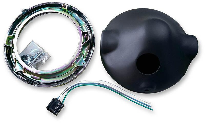 Emgo Headlight Shell Replacement Black H/Lamp Z1 Style Shell Blk