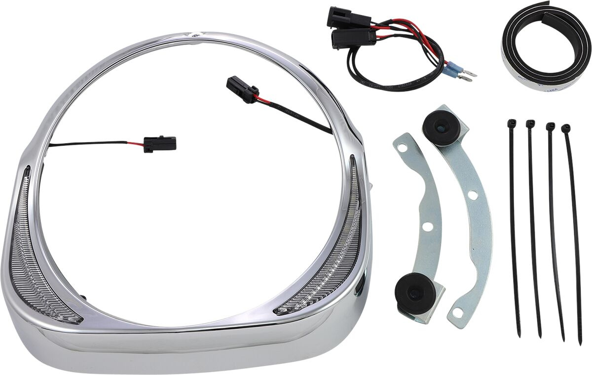 Ciro Headlight Bezel Fang Led Chrome Bezel Chr H Lt 96-13Flht