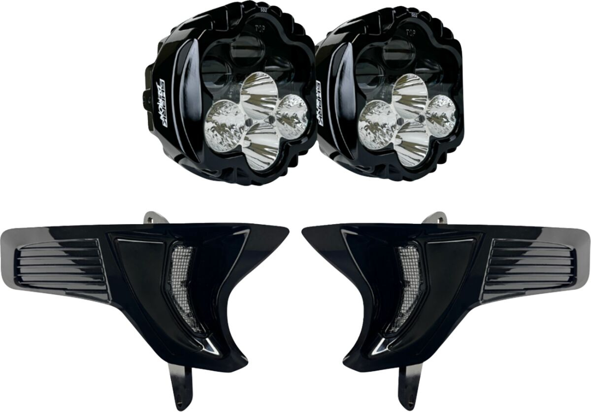 Custom Dynamics Headlight Dual Shark Demon 2 W/ Speed Plates Headlight