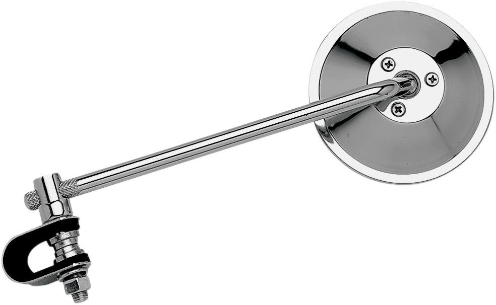 Emgo Mirror Round Clamp-On Chrome Mirror Clmp-On 8 Stem
