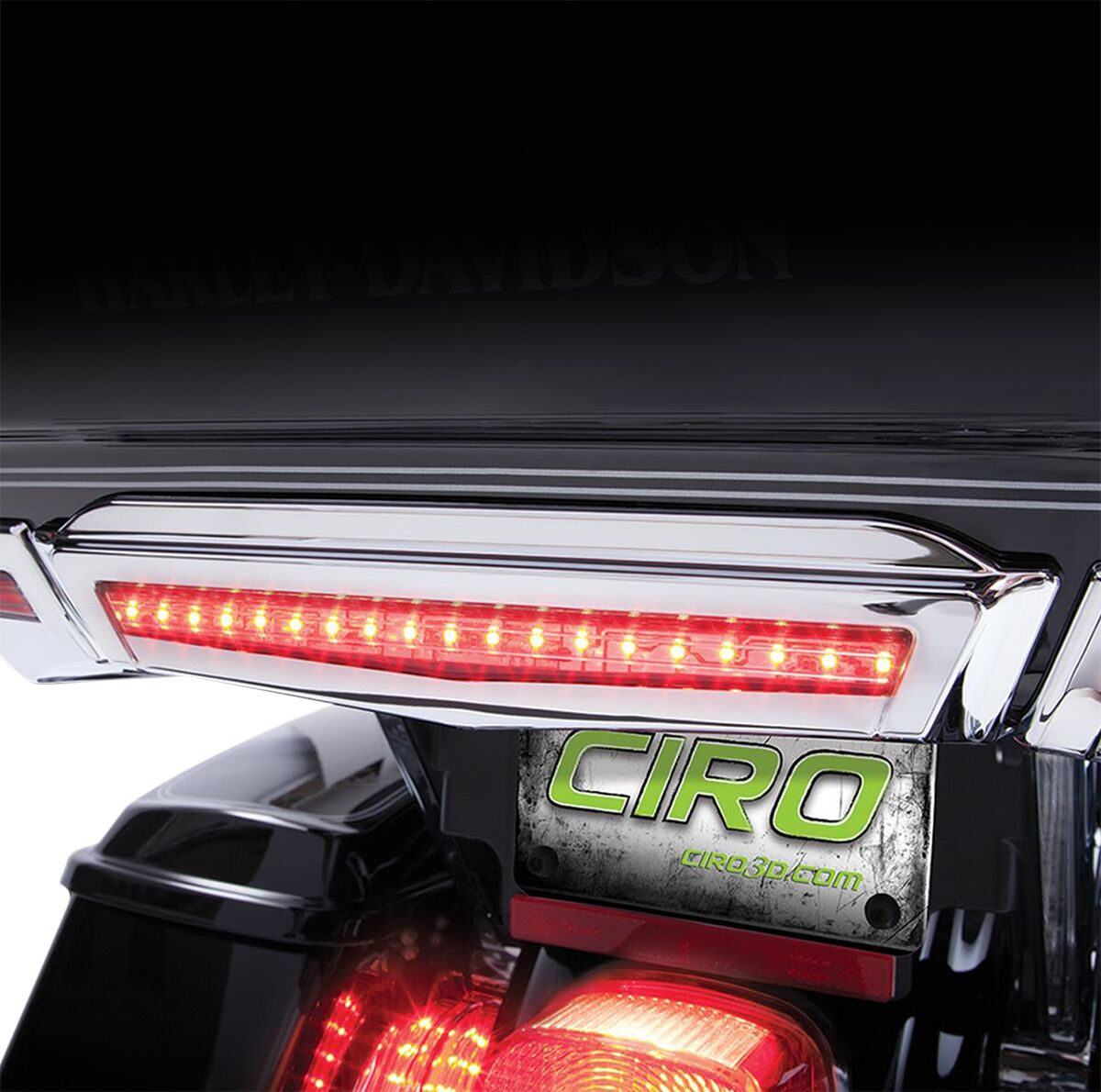 Ciro Center Tail Light For Tour-Pak Chrome Light Brake Center Chrome