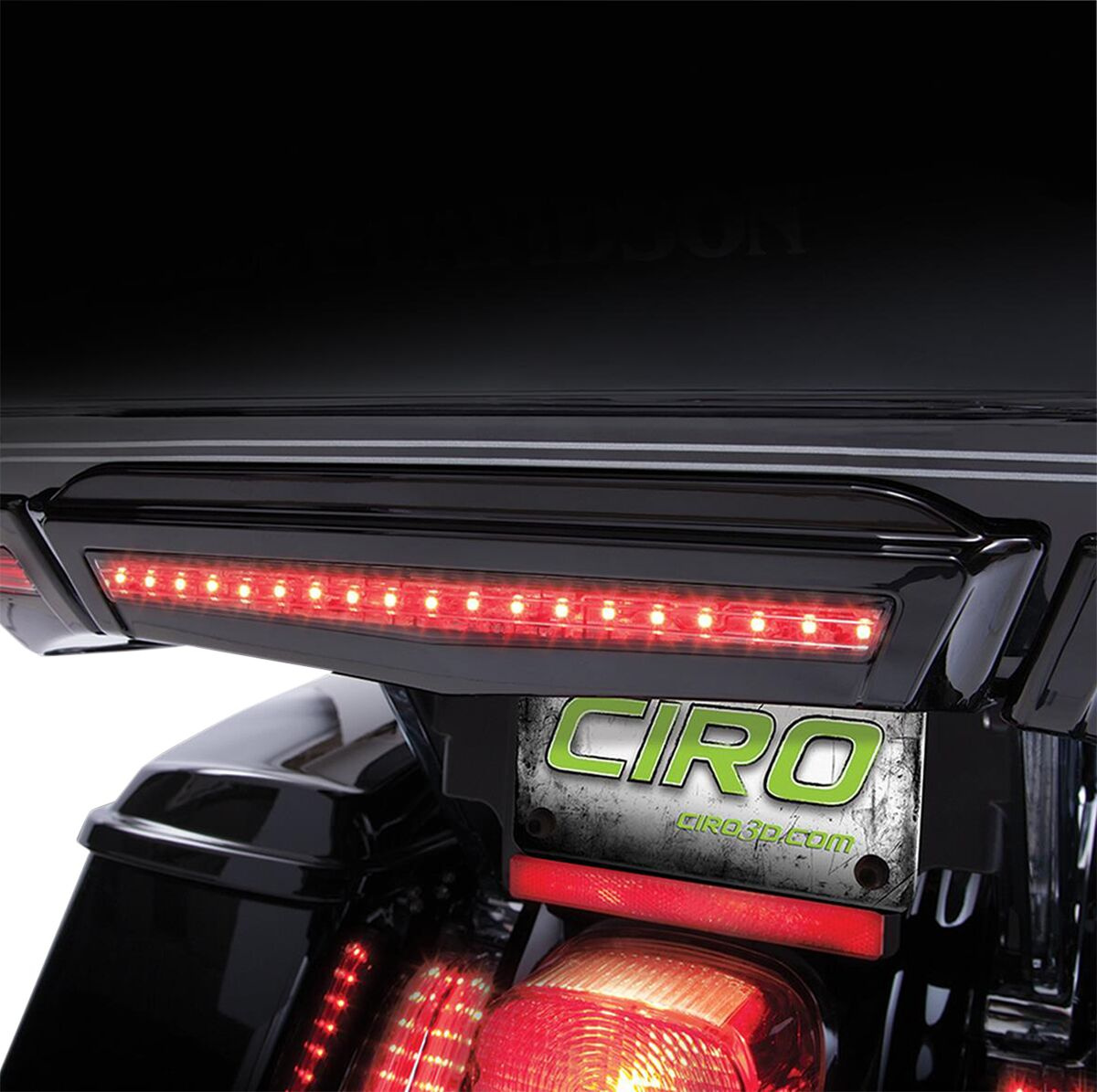 Ciro Center Tail Light For Tour-Pak Black Light Brake Center Black